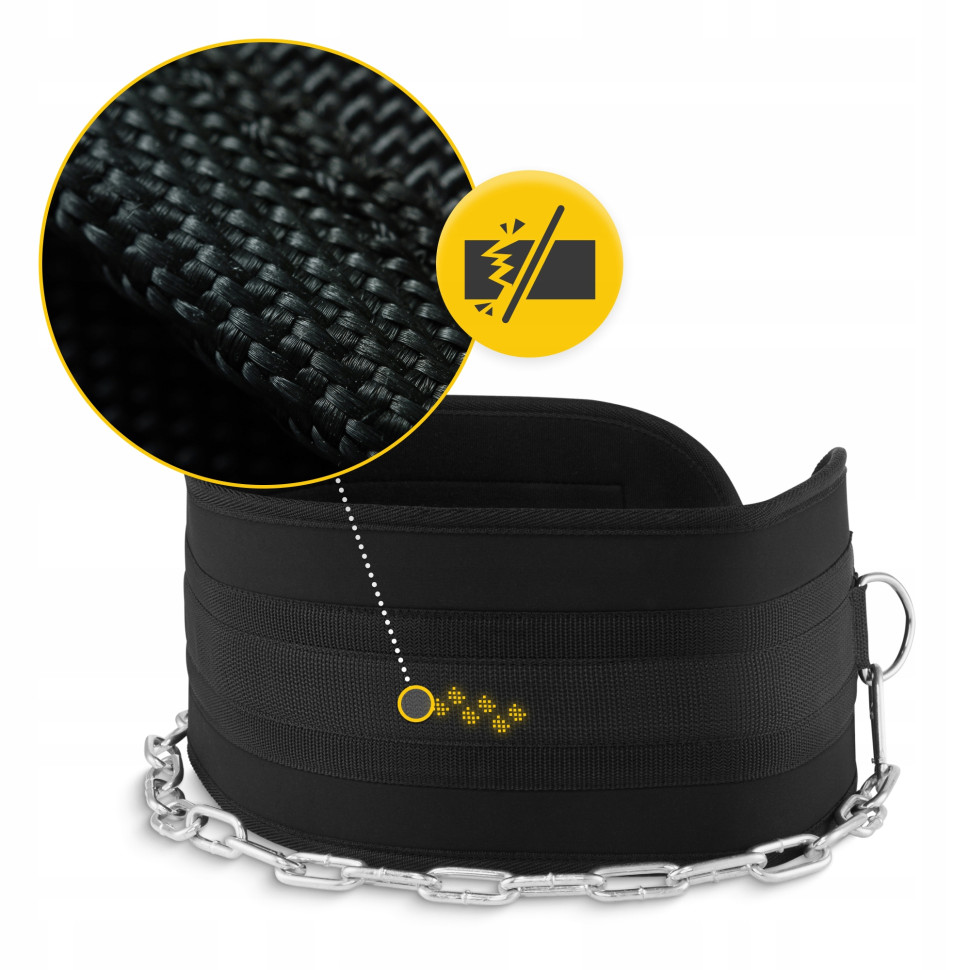 Пояс атлетический Dip Belt 4FIZJO P-5905973402255, 80 см черный