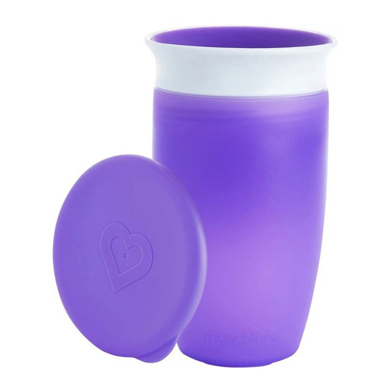 Дитяча непроливна чашка Miracle Munchkin 051861 з кришкою, 296 мл, фіолетовий