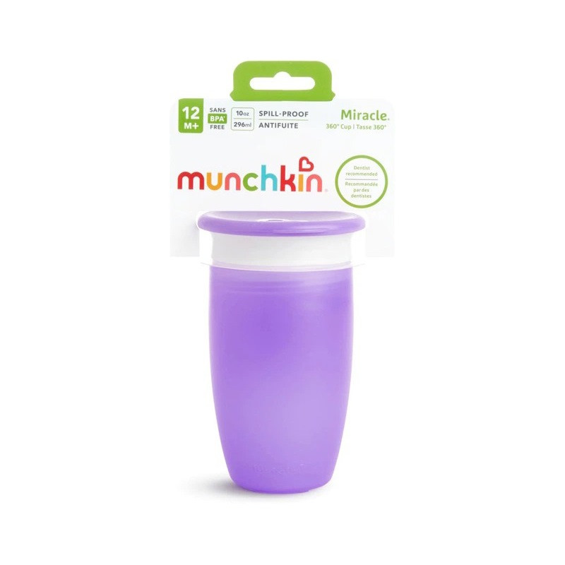 Дитяча непроливна чашка Miracle Munchkin 051861 з кришкою, 296 мл, фіолетовий