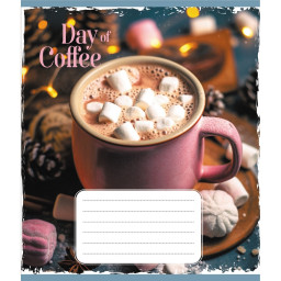 Тетрадь общая "День с кофе" Leader 048-600193L-3 в линию, 48 листов 
