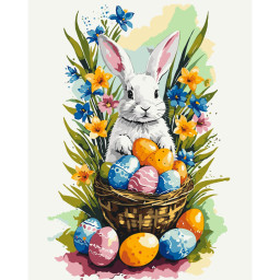 Картина по номерам "Кролик и писанки" Art Craft 11718-AC 40х50 см