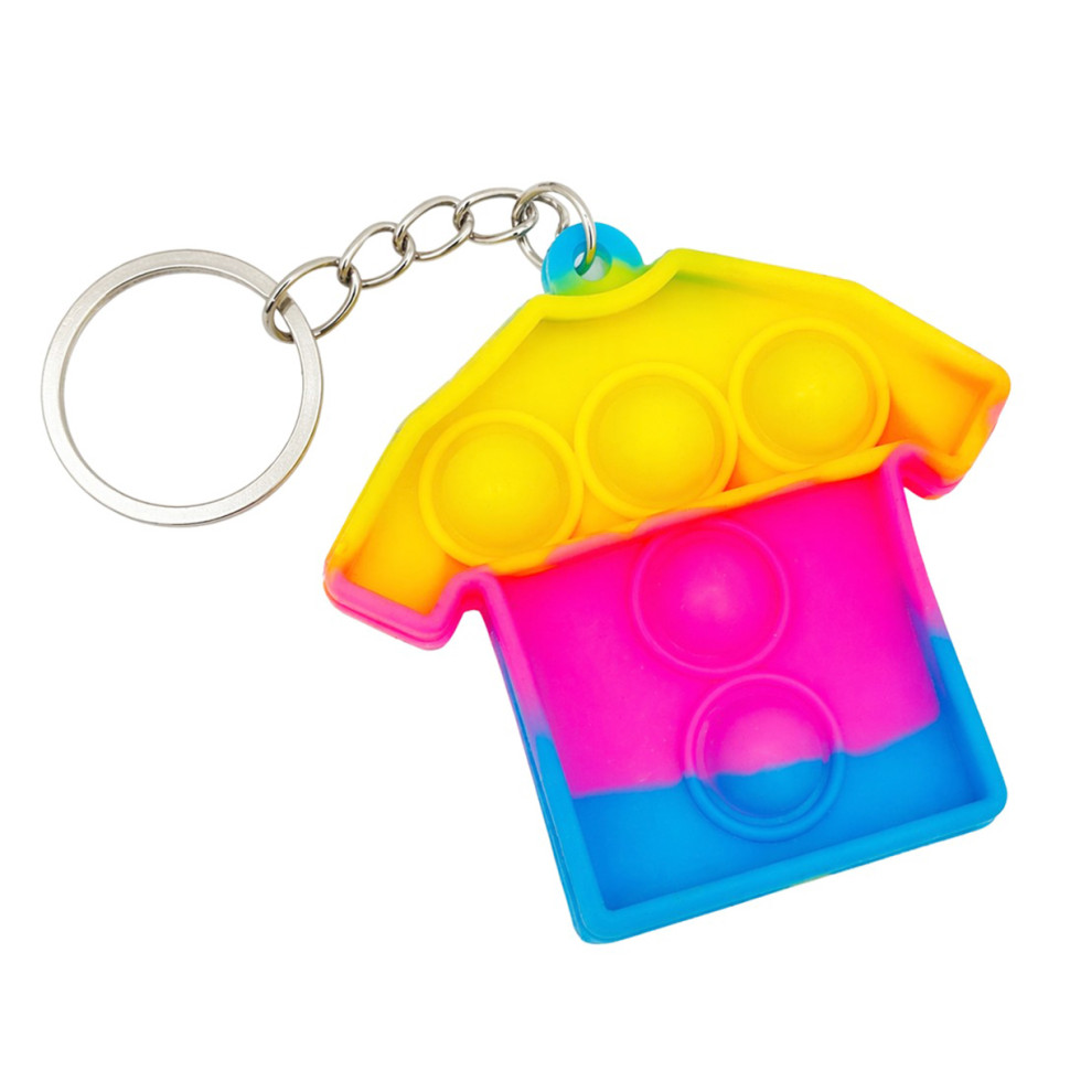 Дитячий антистрес-брелок Pop It міні Футболка Bambi AA3641-6 силікон, 6,3 х5, 5х1 см