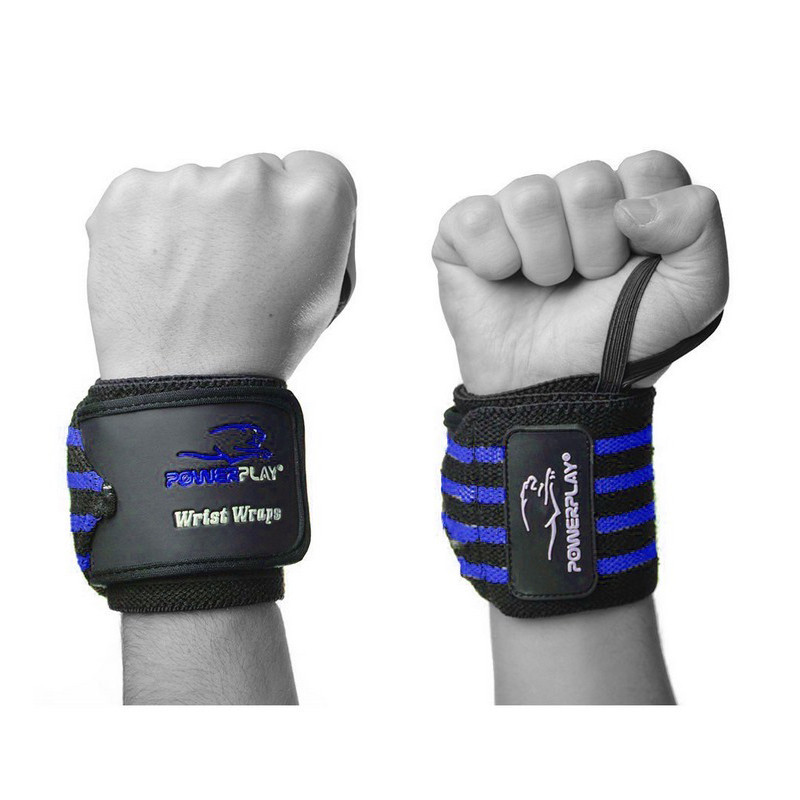 Кистевые бинты 3081 Gym WristT Wraps PowerPlay PP_3081_Blue, Черно-Синие
