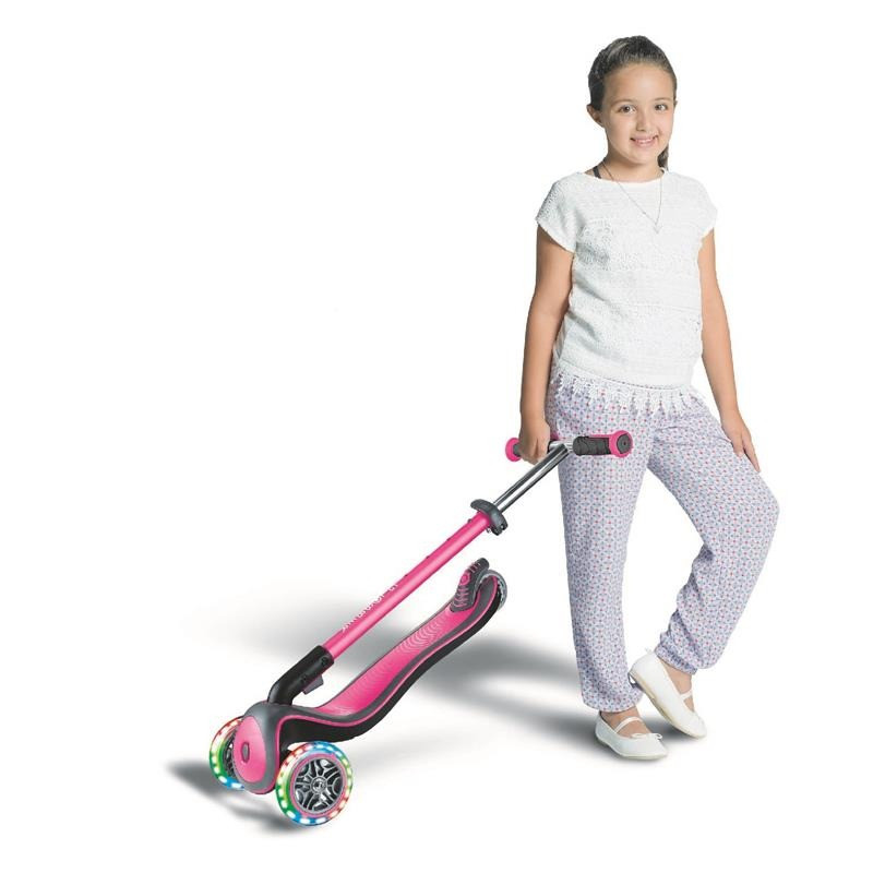 Самокат трехколесный ELITE DELUXE GLOBBER 444-410 розовый, колеса с подсветкой, до 50 кг