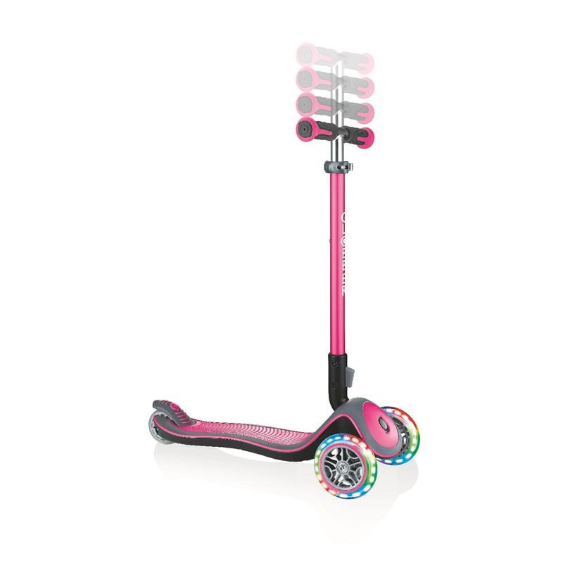 Самокат трехколесный ELITE DELUXE GLOBBER 444-410 розовый, колеса с подсветкой, до 50 кг