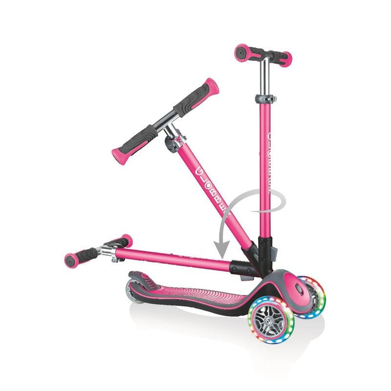 Самокат трехколесный ELITE DELUXE GLOBBER 444-410 розовый, колеса с подсветкой, до 50 кг
