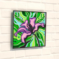 Деревянная картина-раскраска " Экзотический цветок #2" Wortex Woods 3DP30031 30x30 см