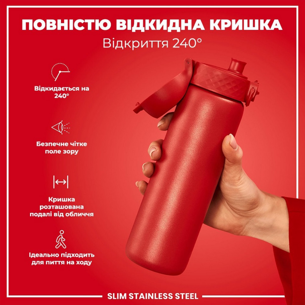 Пляшка для води металева Stainless Steel ION8 I8SS600RED 600 мл, Red