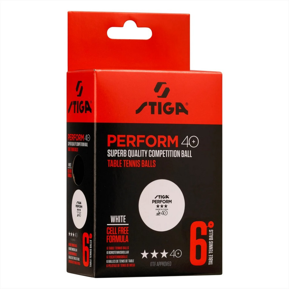 М'ячі для настільного тенісу Perform ABS Stiga 931160, 6 штук (1113-2110-06)
