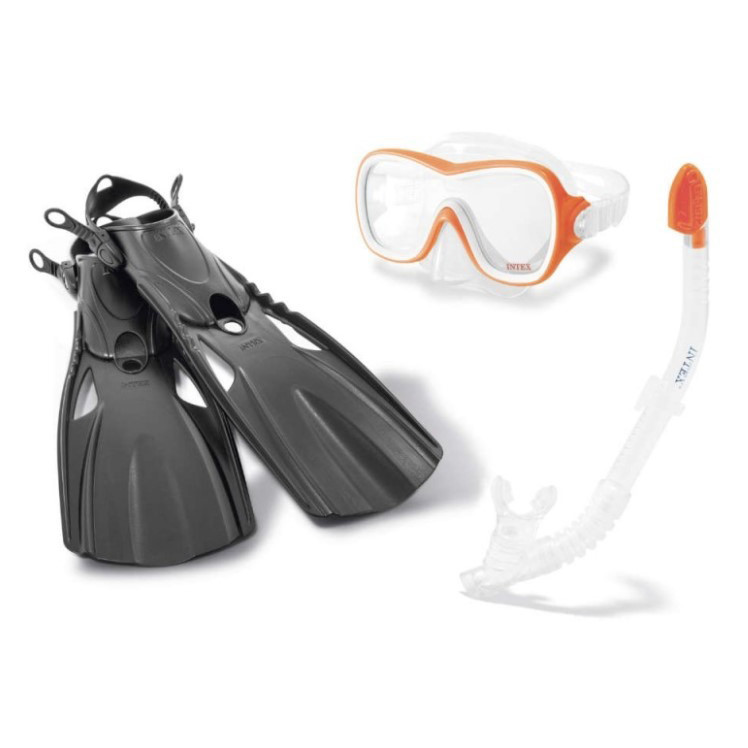 Набір для плавання Intex 55658(Orange) оранжевий, ласти, трубка, маска