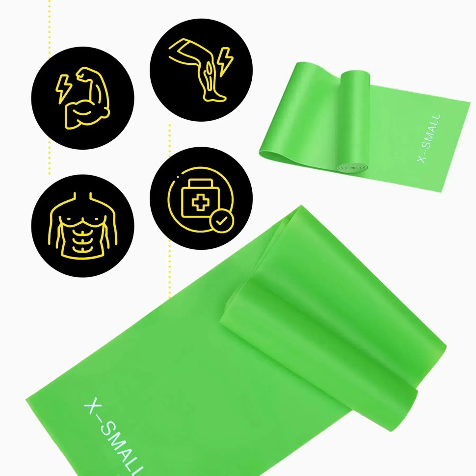 Стрічка-еспандер 5-8 кг Generation Fitness 523564FS 200х15х0,3 см, розмір XS, зелений