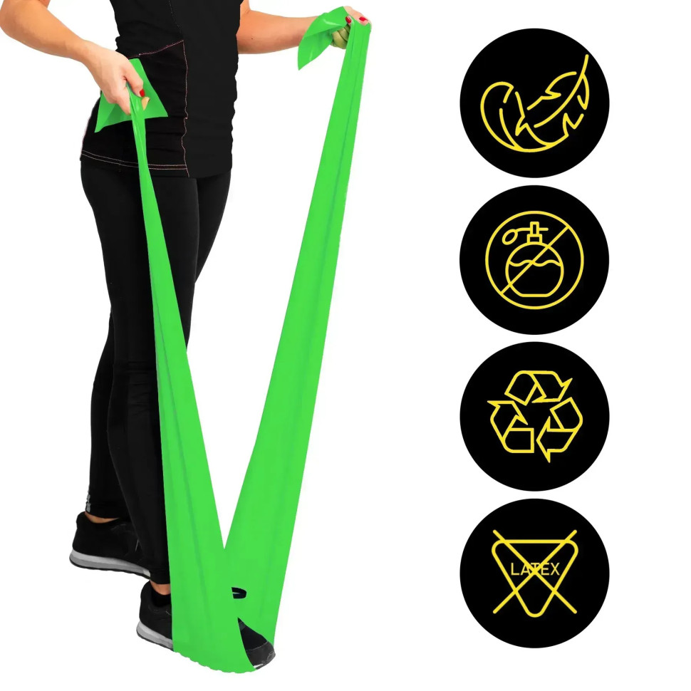 Стрічка-еспандер 5-8 кг Generation Fitness 523564FS 200х15х0,3 см, розмір XS, зелений