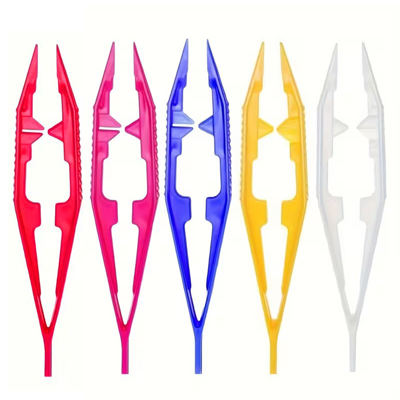 Пинцет пластиковый для бусин Bambi PIN-10.3 цвет в ассортименте, 10,3 см