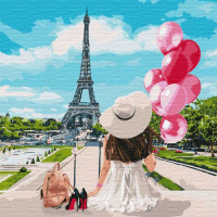 Картина по номерам Идейка "Гуляя по улицам Парижа" 40х40 см KHO4756