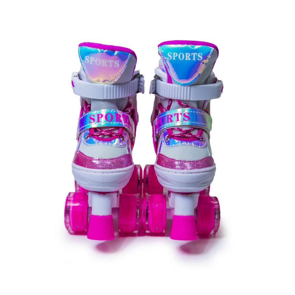 Детские ролики-квады Scale Sports 1101711912 розовый, с подсветкой, размер 30-33