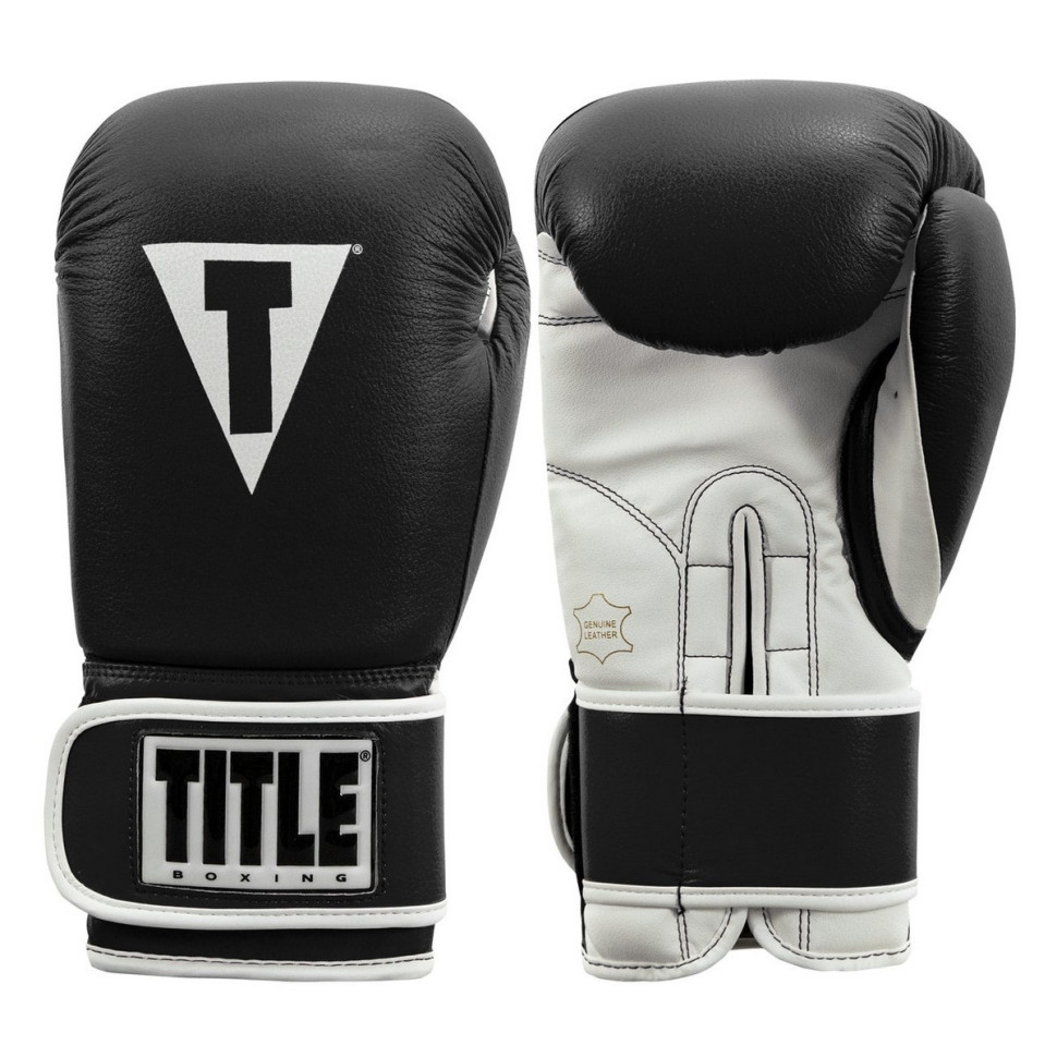 Боксерские перчатки Boxing Pro Style Leather Gloves 3.0 TITLE TVVTG3 12 BK/WH 12 унций (бинты в комплекте)