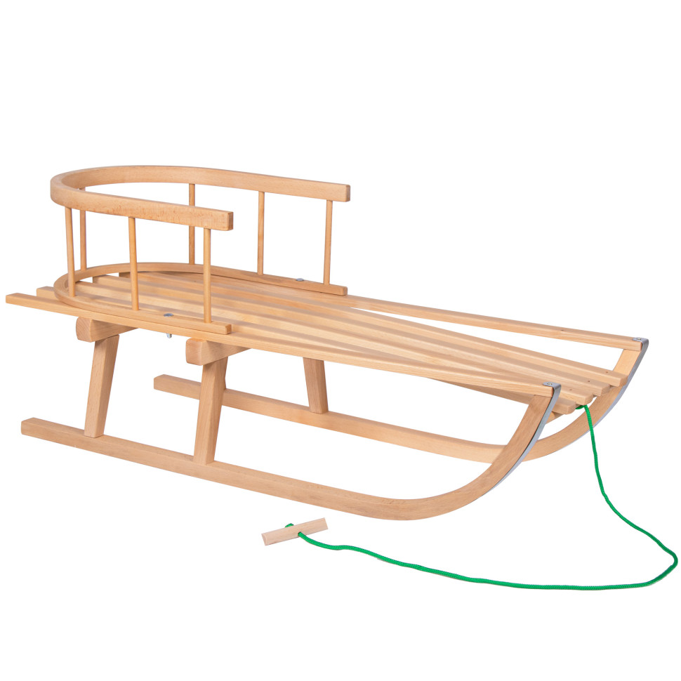 Санки деревянные Springos SAN001 90 см, со спинкой