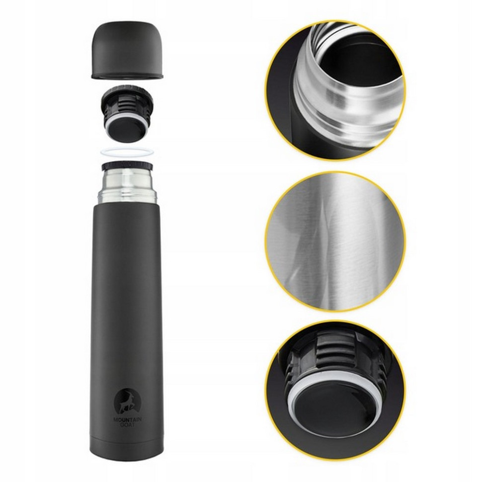 Термос туристичний Mountain Goat P-5907739315762 Black 1 л