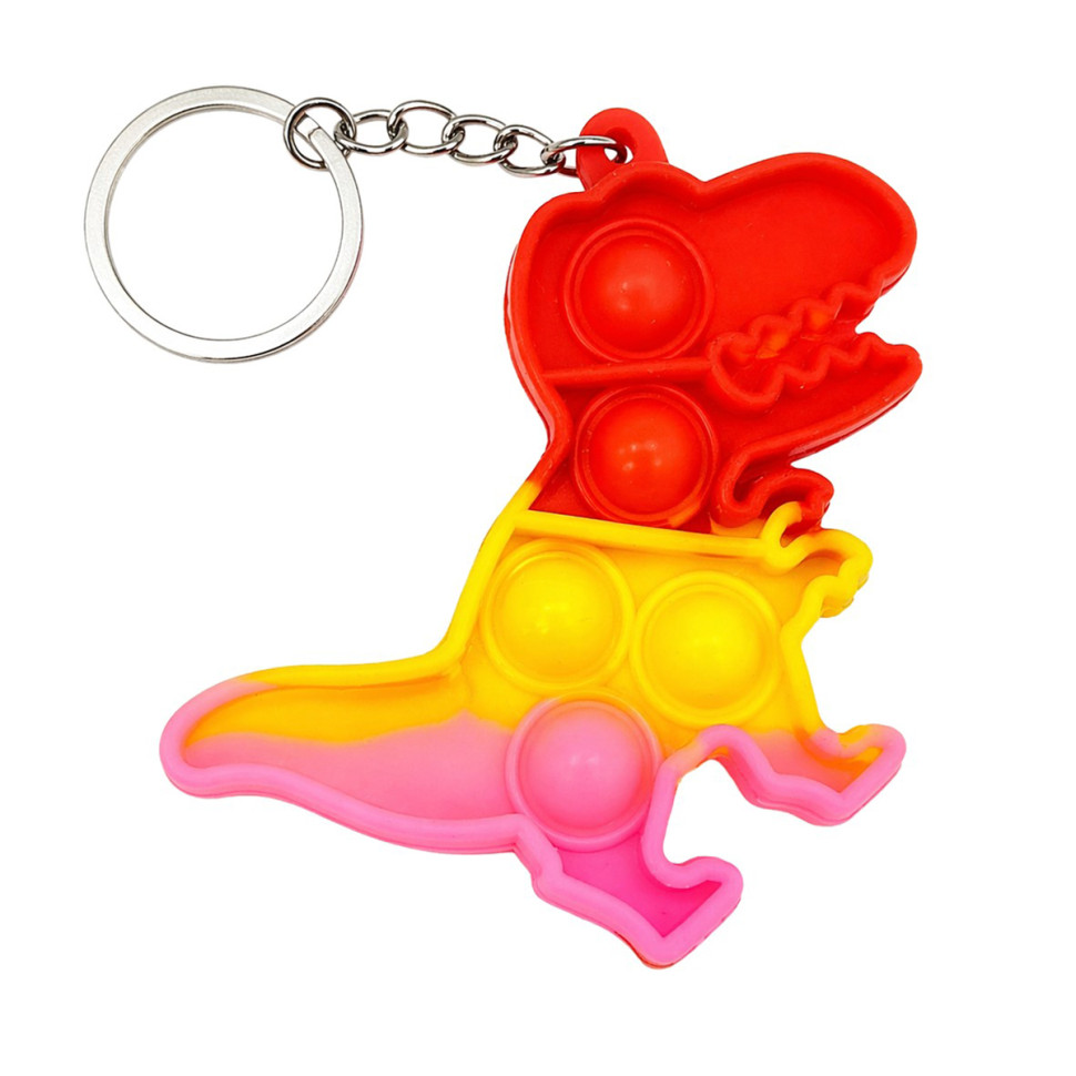 Дитячий антистрес-брелок Pop It міні Діно Bambi AA3641-5 силікон, 8,3 х6, 5х1 см