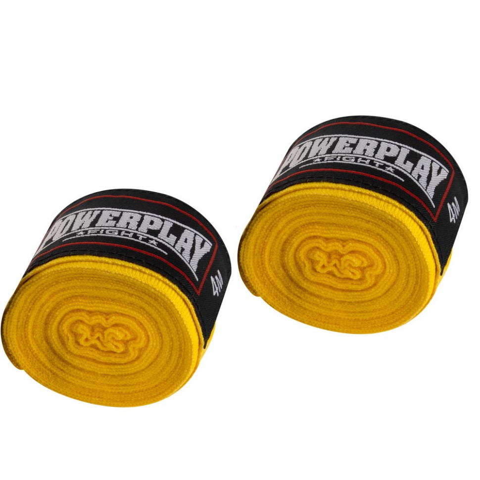 Бинти для боксу 3046 Nylon PowerPlay PP_3046_4.5m_Yellow, розмір 4,5 метрів