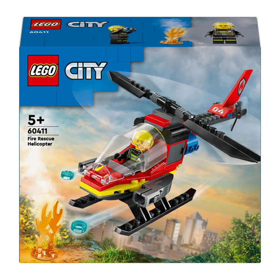 Конструктор Пожежний рятувальний вертоліт LEGO 60411, 85 деталей