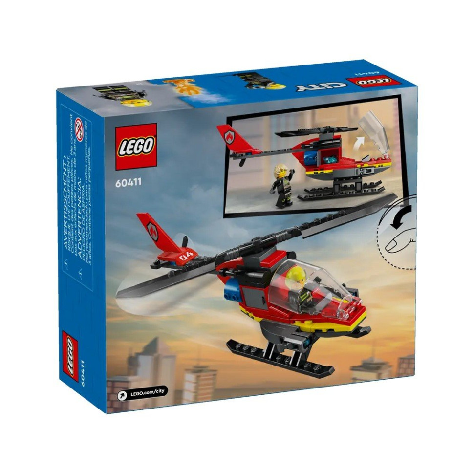 Конструктор Пожежний рятувальний вертоліт LEGO 60411, 85 деталей