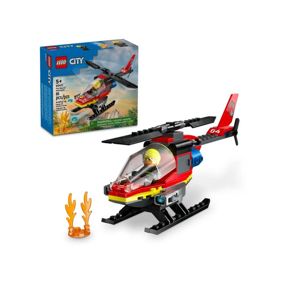Конструктор Пожежний рятувальний вертоліт LEGO 60411, 85 деталей