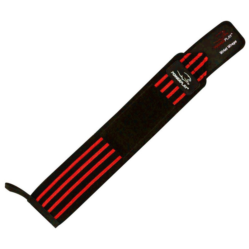 Кистевые бинты 3081 Gym WristT Wraps PowerPlay PP_3081_Red, Черно-Черные
