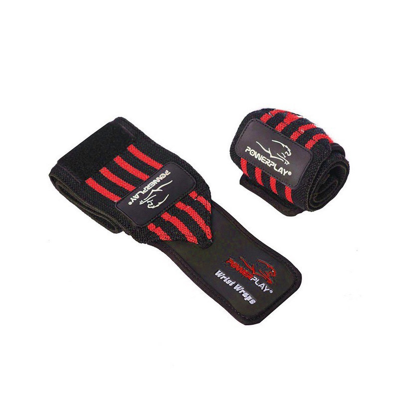 Кистевые бинты 3081 Gym WristT Wraps PowerPlay PP_3081_Red, Черно-Черные
