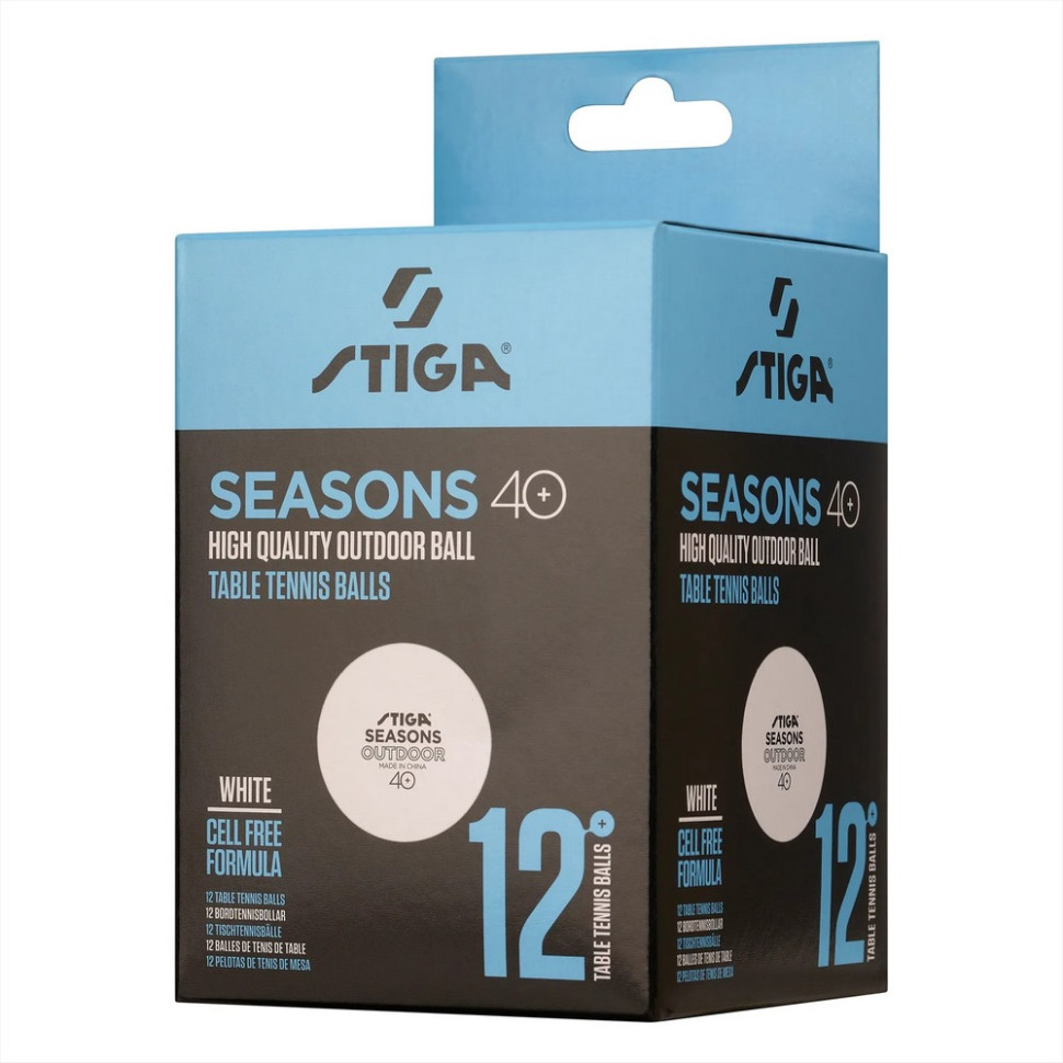 М'ячі для настільного тенісу Seasons Stiga 931162 White 12 штук (1110-2810-12)