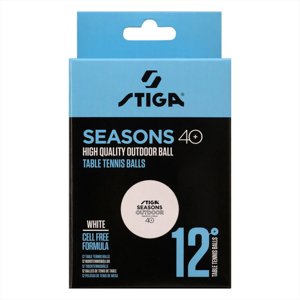 М'ячі для настільного тенісу Seasons Stiga 931162 White 12 штук (1110-2810-12)