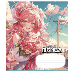 Зошит учнівський "Manga style" Школярик 024-3323K-4 в клітинку, 24 аркушів