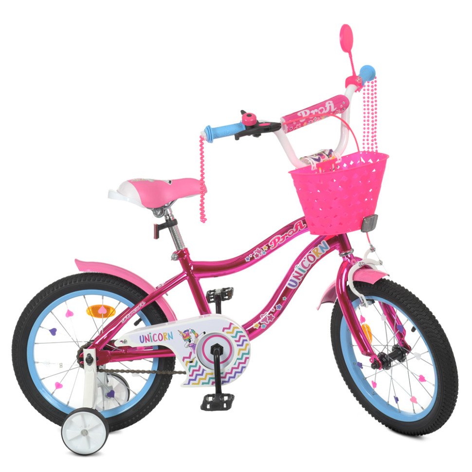 Велосипед дитячий PROF1 Y16242S-1 16 дюймів, рожевий по цене 4 038 грн.