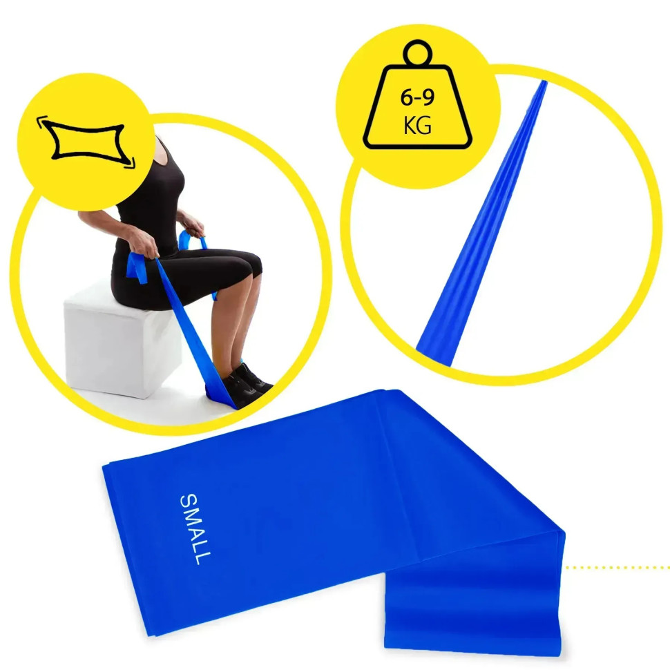 Стрічка-еспандер 6-9 кг Generation Fitness 523565FS 200х15х0,4 см, розмір S, синій