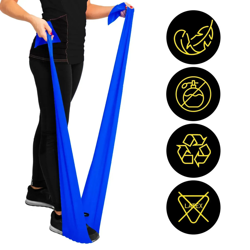 Стрічка-еспандер 6-9 кг Generation Fitness 523565FS 200х15х0,4 см, розмір S, синій