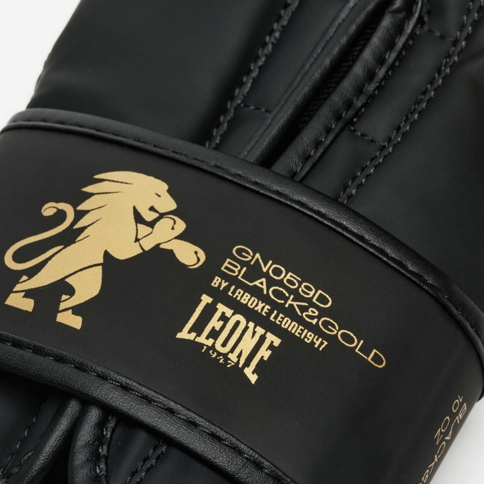 Боксерские перчатки GN059D Leone GN059D_Bl/Gold_12oz 12 унций (капа в комплекте)
