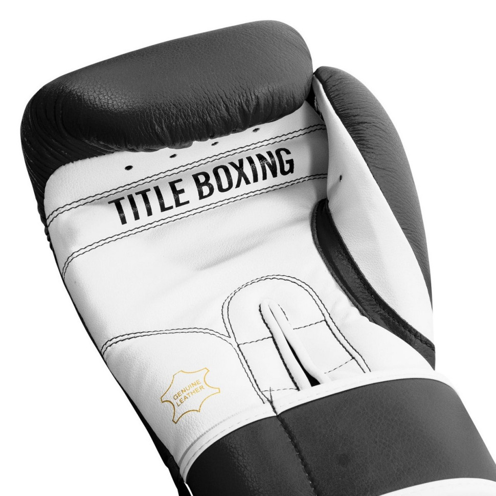 Боксерские перчатки Boxing Pro Style Leather Gloves 3.0 TITLE TVVTG3 14 BK/WH 14 унций (бинты в комплекте)