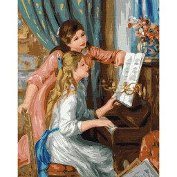 Картина по номерам "Две девушки за фортепиано" ©Pierre-Auguste Renoir Идейка KHO2664, 40х50 см