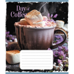 Тетрадь общая "День с кофе" Leader 048-600193L-5 в линию, 48 листов 