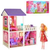 Ляльковий будиночок з набором меблів і лялькою 