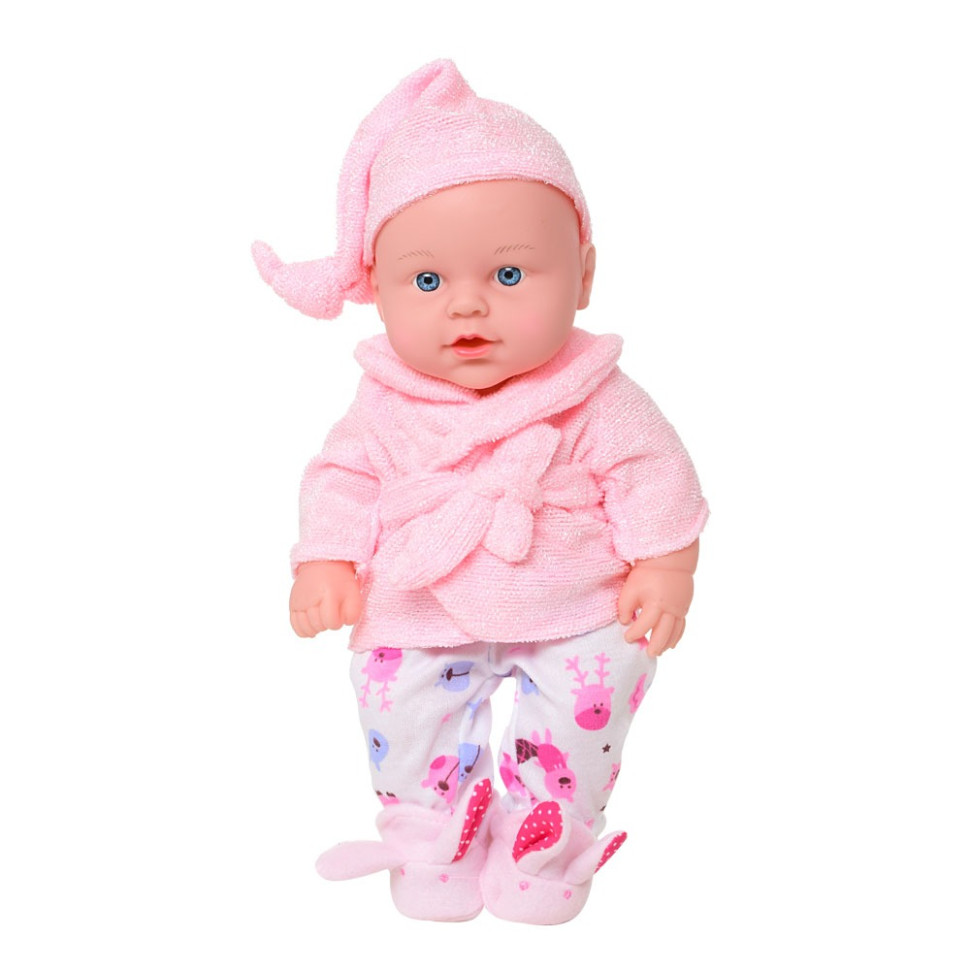 Дитячий ігровий Пупс в піжамі Limo Toy 252-A(Pink) 36 см, звук, рожевий