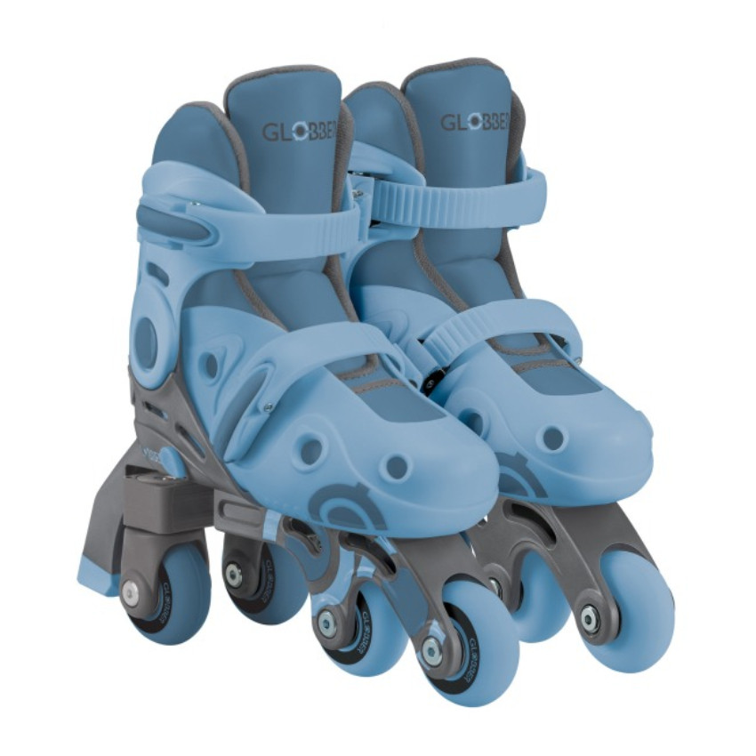 Роликовые коньки 2в1 GLOBBER 780-200 серо-синие р.26-29, до 20кг, 3+