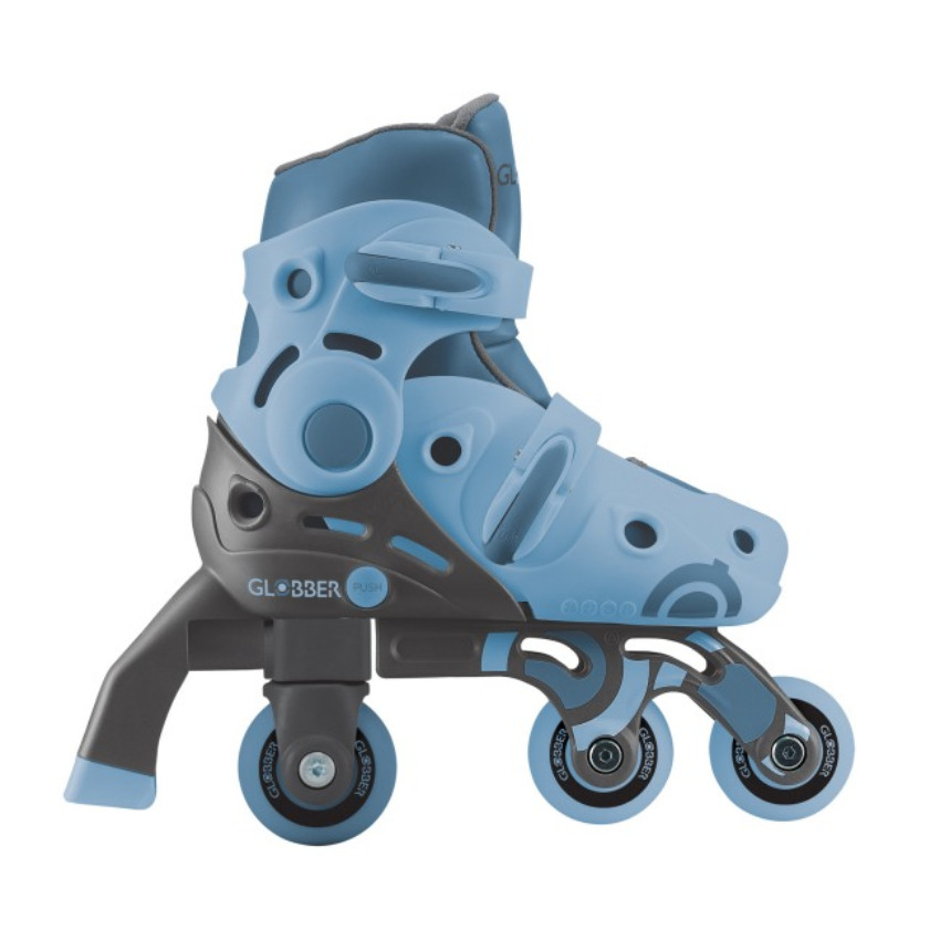 Роликовые коньки 2в1 GLOBBER 780-200 серо-синие р.26-29, до 20кг, 3+
