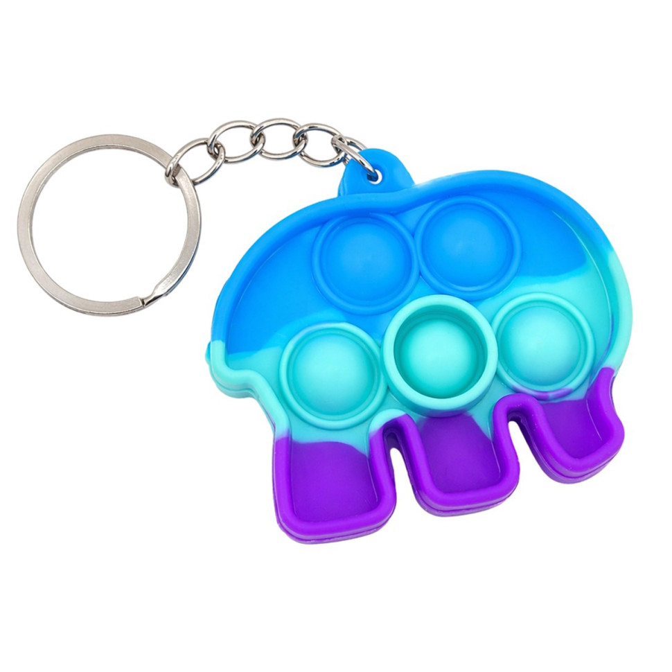 Дитячий антистрес-брелок Pop It міні Слонік Bambi AA3641-4 силікон, 5,5 х4, 3х1 см