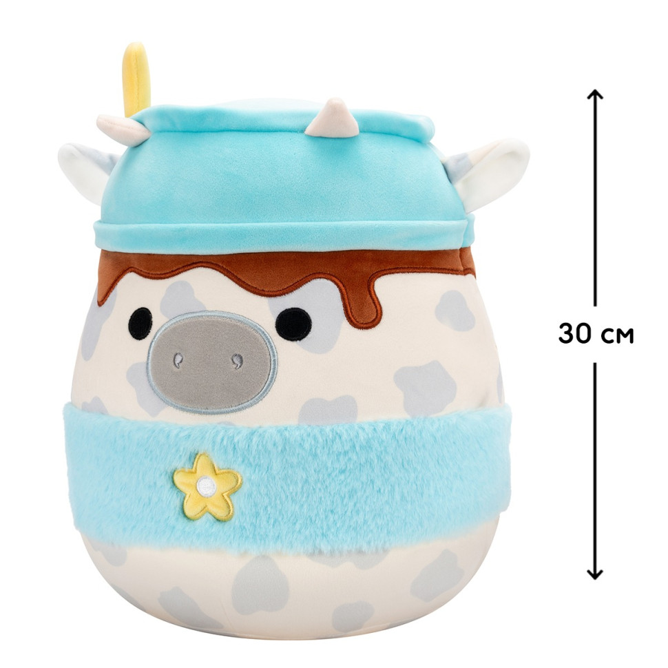 Детская мягкая игрушка Серая коровка Squishmallows SQER01263, 30 см