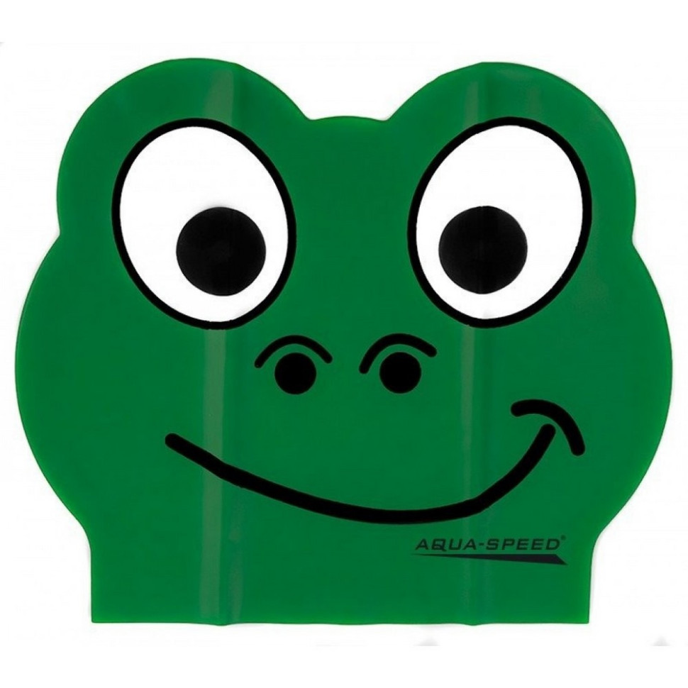Шапка для плавання ZOO LATEX FROG 5712 Aqua Speed 116-frog, зелена жаба, OSFM