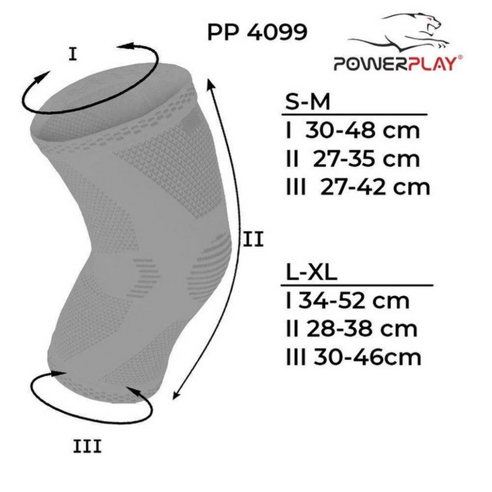 Спортивні наколінники PP-4099 Knee Support PowerPlay PP_4099_S/M_Bl/Red, розмір S/M