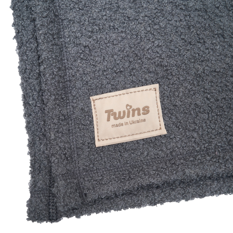 Дитячий плед Twins 141124-TDS-10 розмір 95x90 см, сірий, велюр