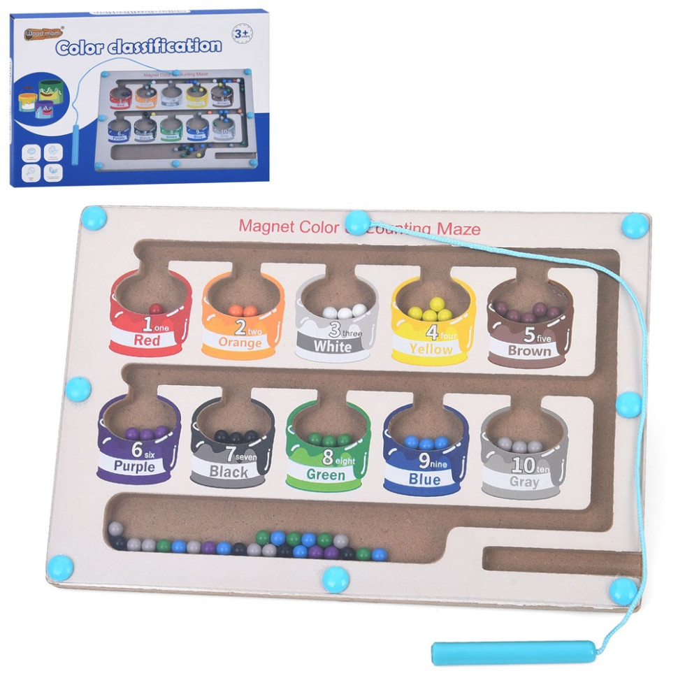 Деревянная игрушка Лабиринт Bambi MD 0751 игровое поле 22,5х15,5см