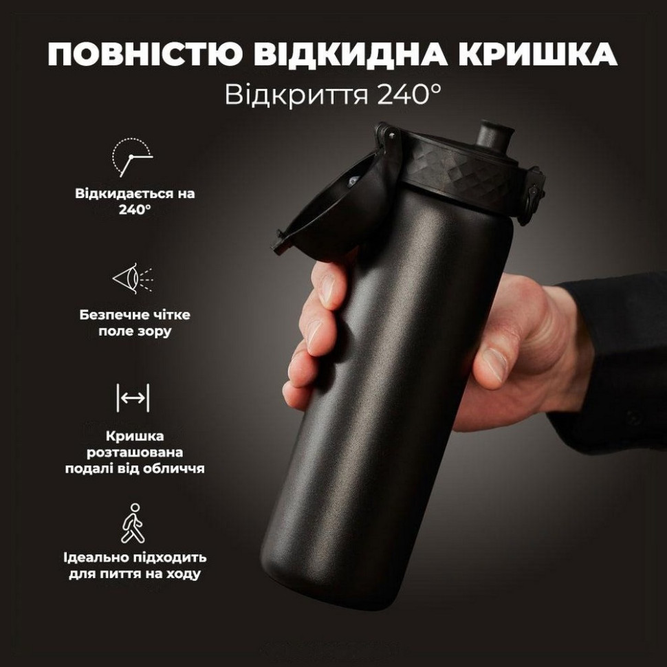Пляшка для води вакуумна Vacuum Insulated ION8 I8TS500BLK 500 мл, Black